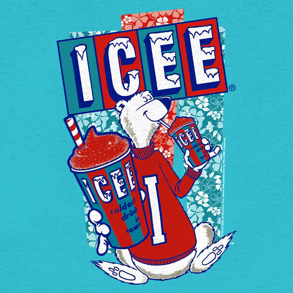 Hawaiian ICEE Polar Bear Mens T Shirt Blue