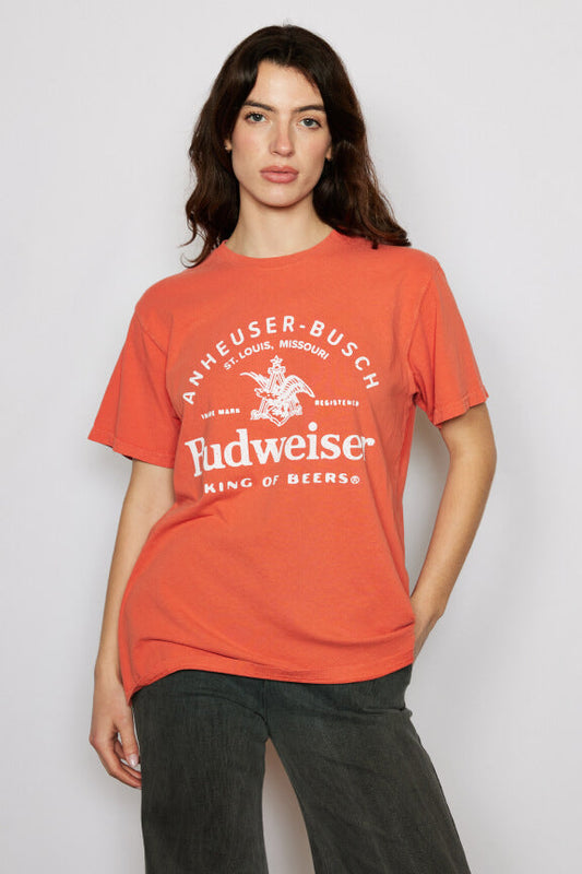 Budweiser King of Beers Tee Womens T Shirt Red