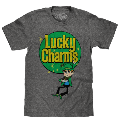 Lucky Charms Retro Logo Mens T Shirt Gray
