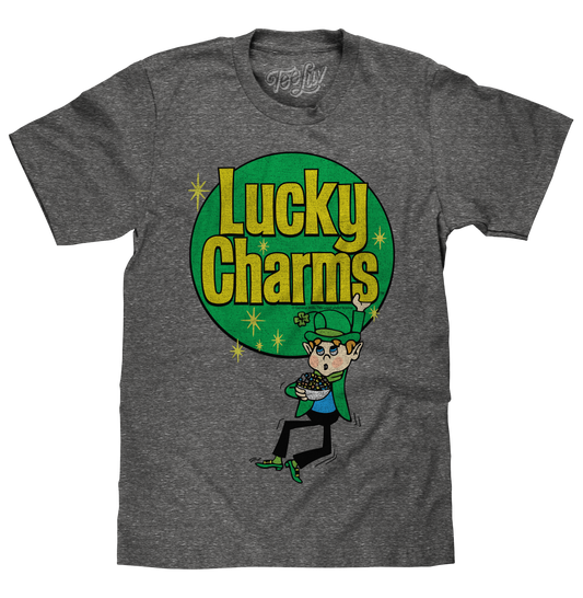 Lucky Charms Retro Logo Mens T Shirt Gray