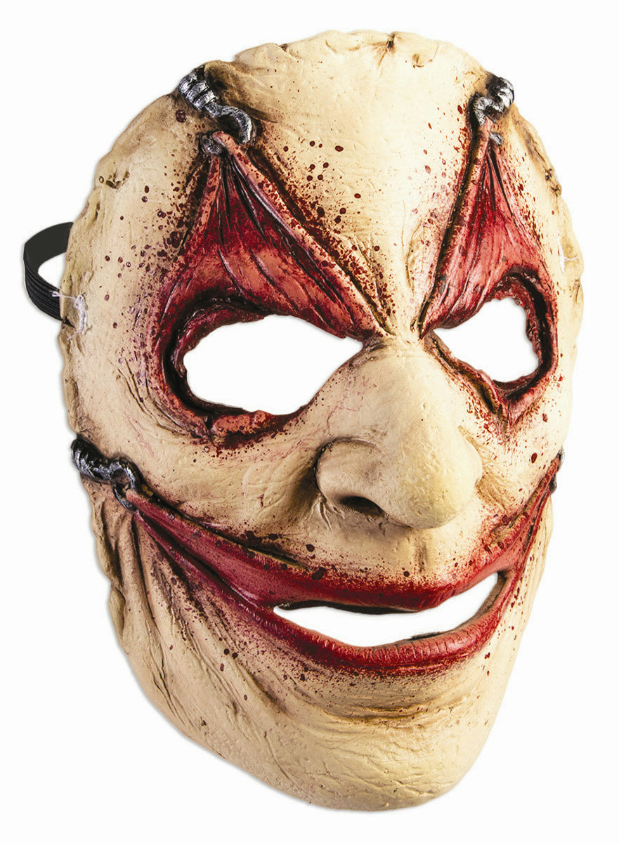 Piercing Frontal Face Mask Hooked Gruseome Stretched Wide Eyes Mouth Halloween