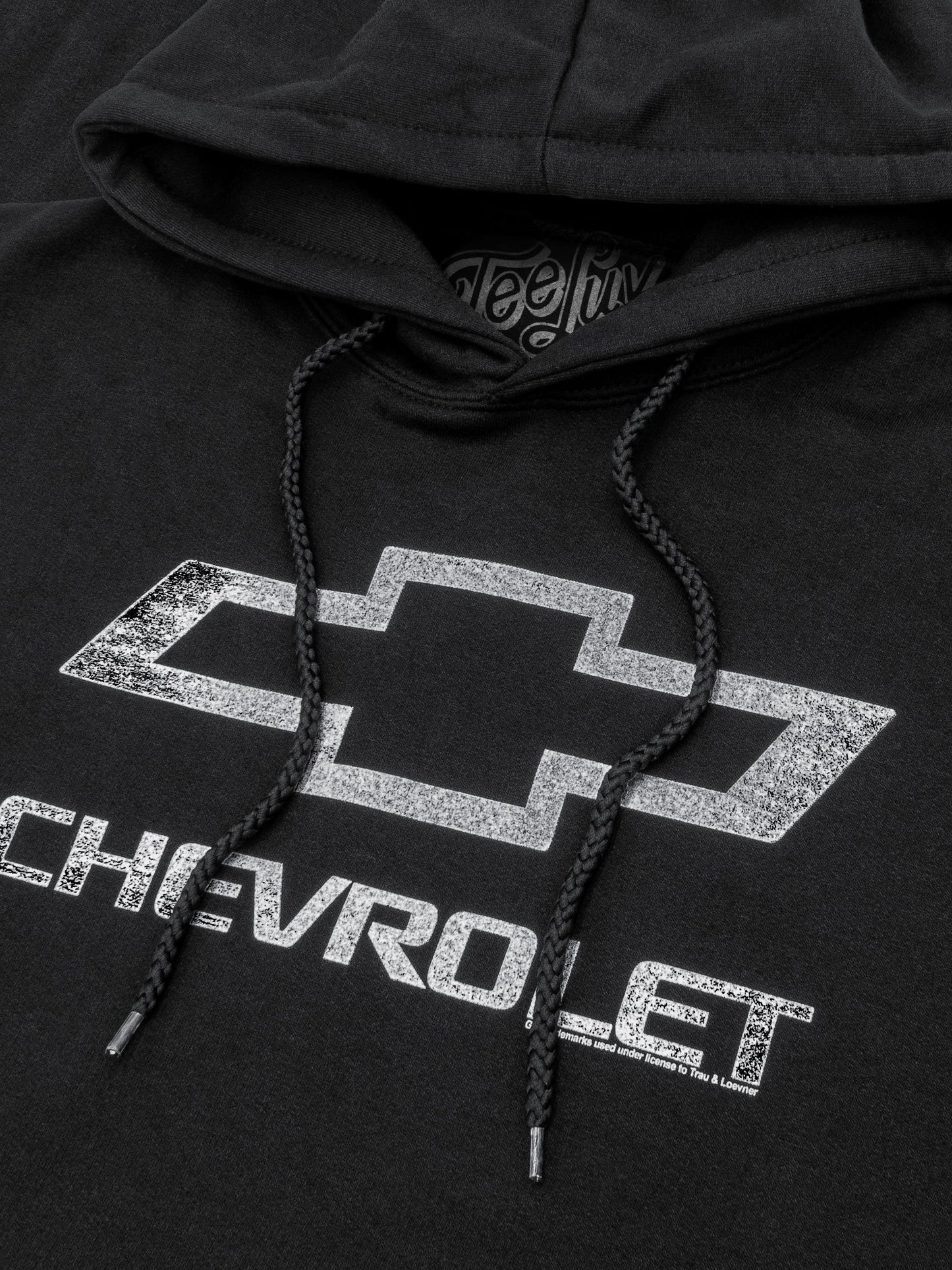 Chevrolet Logo Pullover Hooded Fleece Sweatshirt Hoodie Black