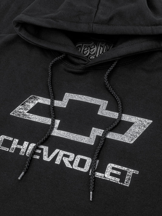 Chevrolet Logo Pullover Hooded Fleece Sweatshirt Hoodie Black