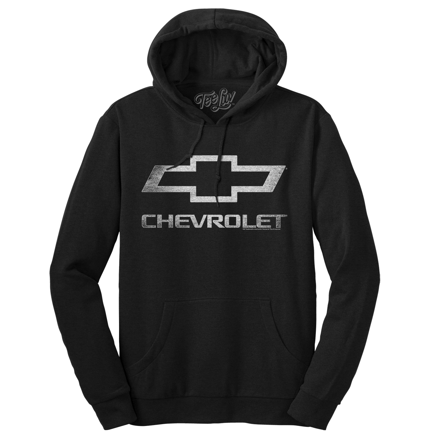 Chevrolet Logo Pullover Hooded Fleece Sweatshirt Hoodie Black