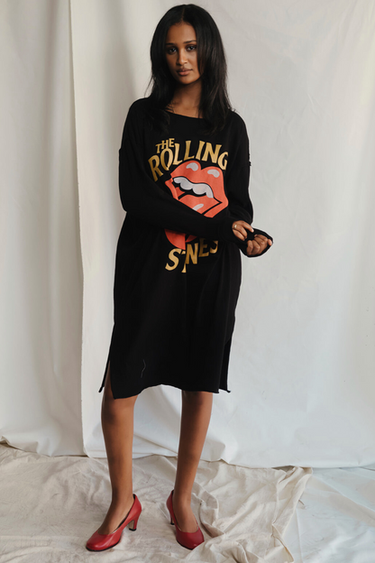 The Rolling Stones Golden Era Womens T Shirt Dress Black