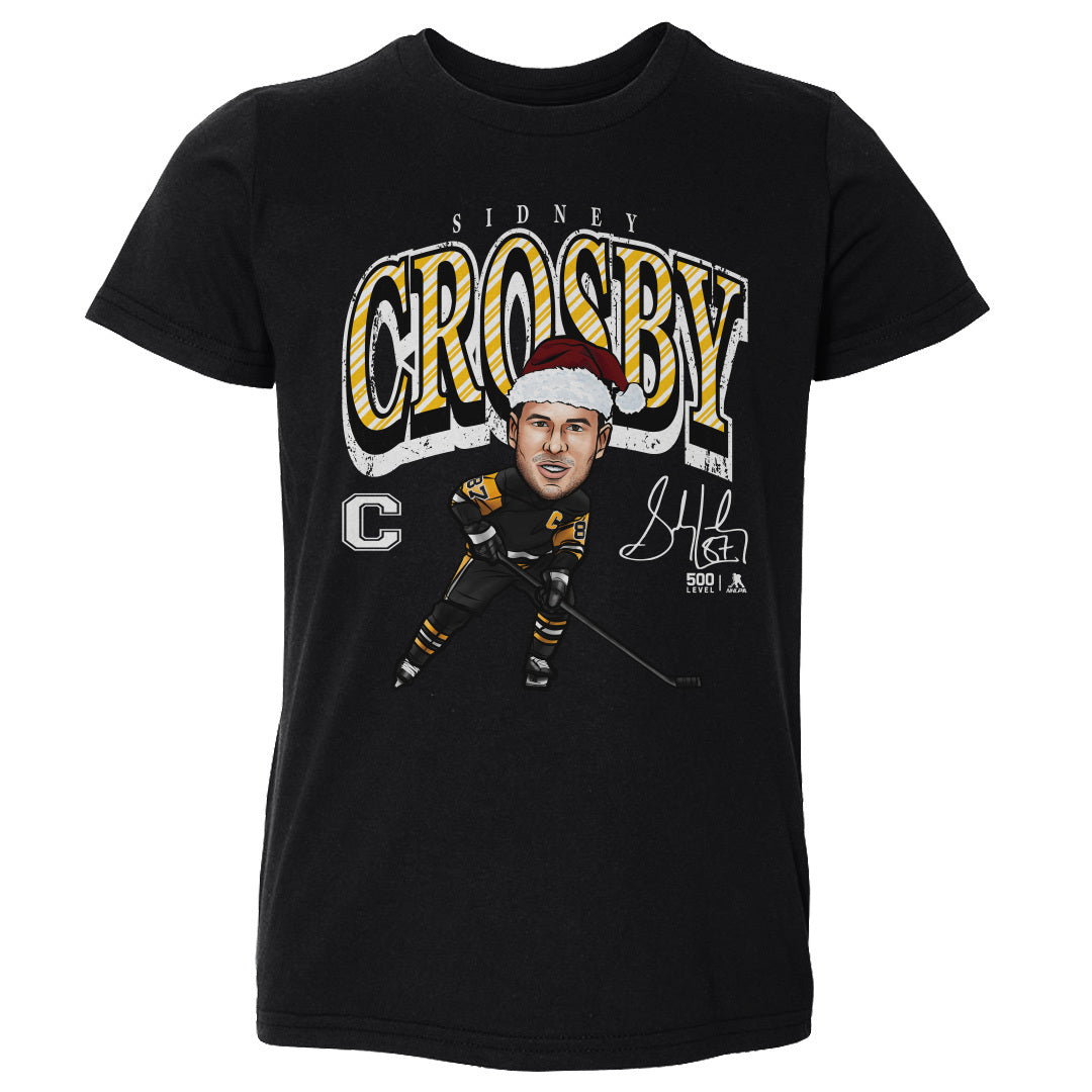 Sidney Crosby Pittsburgh Cartoon Santa Hat WHT