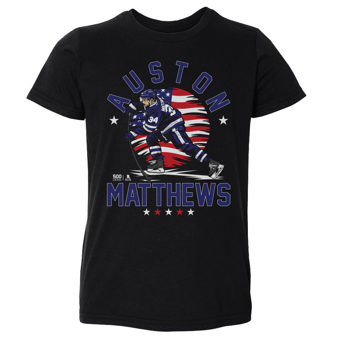 Auston Matthews Toronto USA Flag WHT