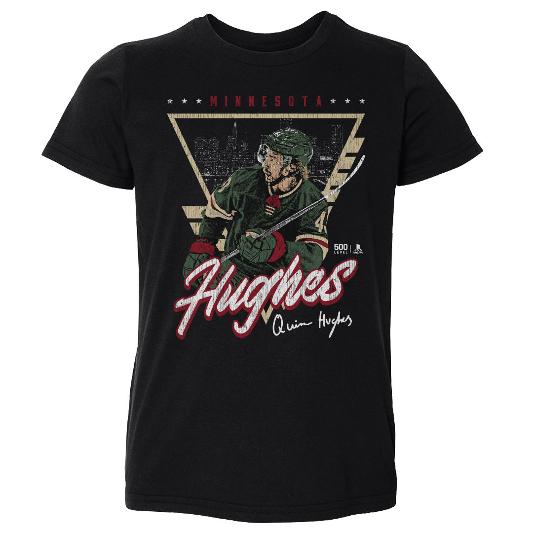Quinn Hughes Minnesota Triangle Retro WHT