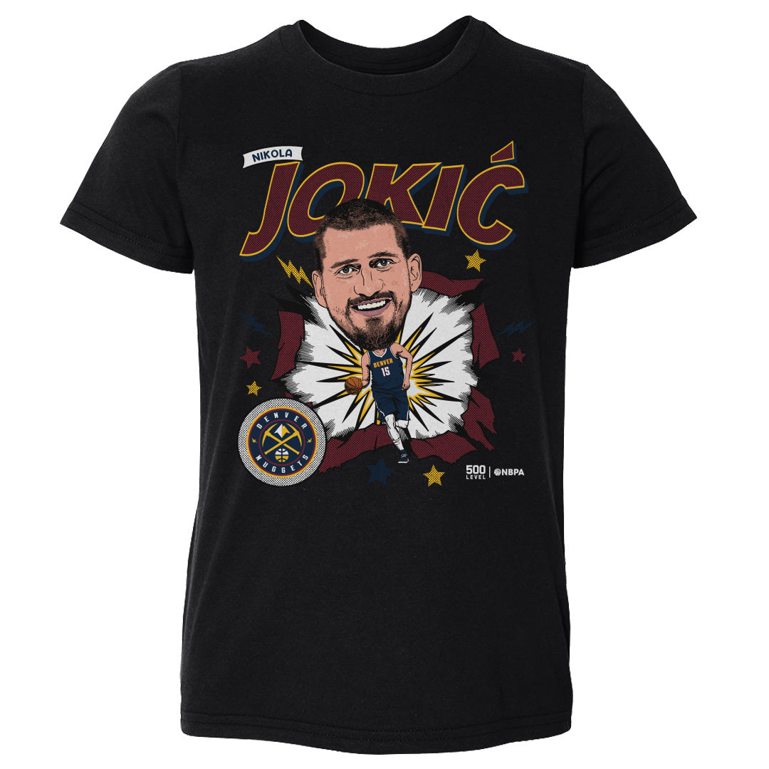 Nikola Jokic Denver Nuggets Caricature Retro WHT