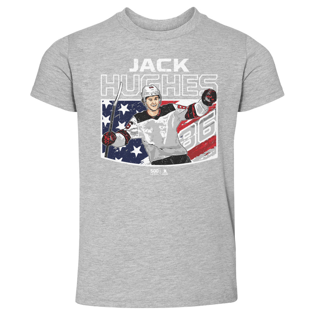 Jack Hughes New Jersey American Flag WHT