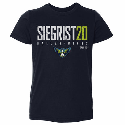 Maddy Siegrist Dallas Wings Elite WHT Kids Toddler T Shirt 500 Level Officially Licensed Fan Gear