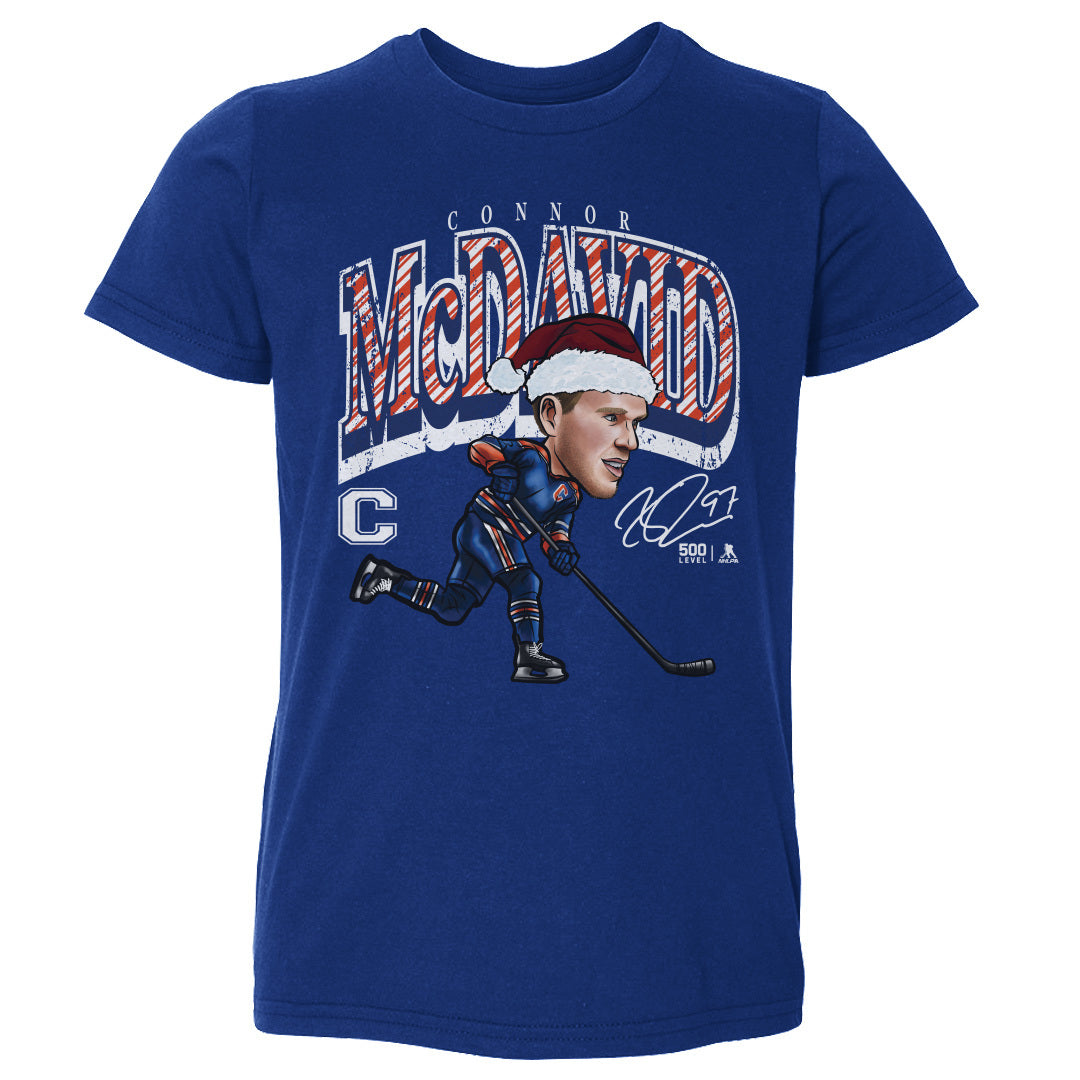 Connor McDavid Edmonton Cartoon Santa Hat WHT