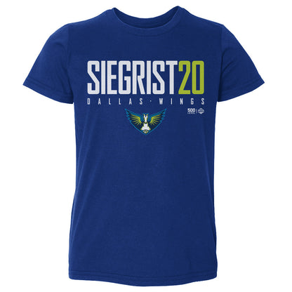 Maddy Siegrist Dallas Wings Elite WHT Kids Toddler T Shirt 500 Level Officially Licensed Fan Gear