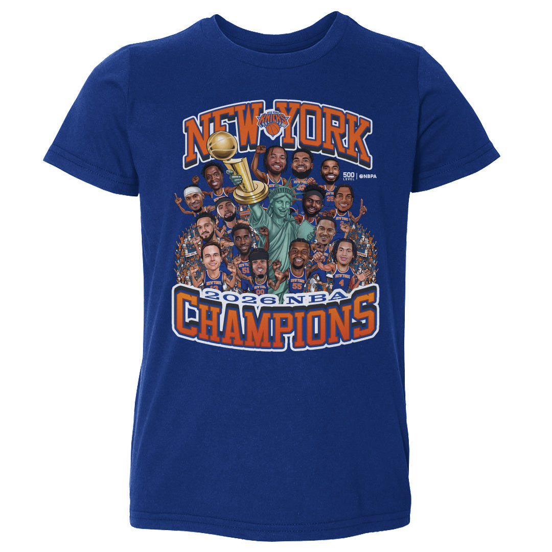New York Knicks NBA Finals 2026 Champions Caricature WHT