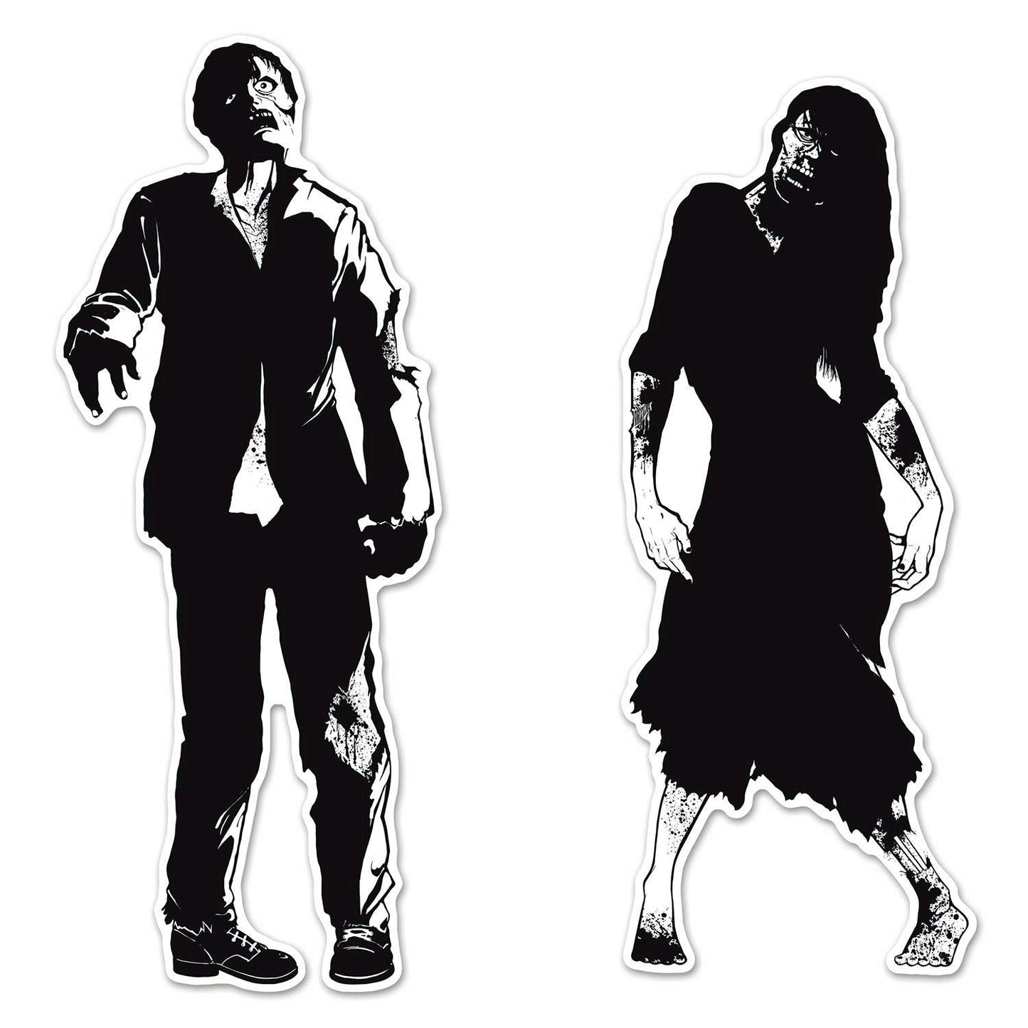 Zombie Silhouettes Halloween Hanging Door Wall Party Decoration