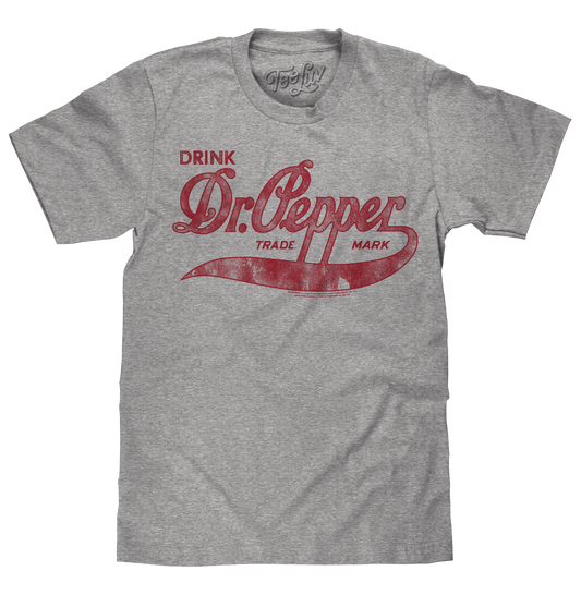 Dr Pepper Signature Mens T Shirt Gray