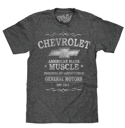 Chevrolet American Made Muscle Mens T Shirt Gray