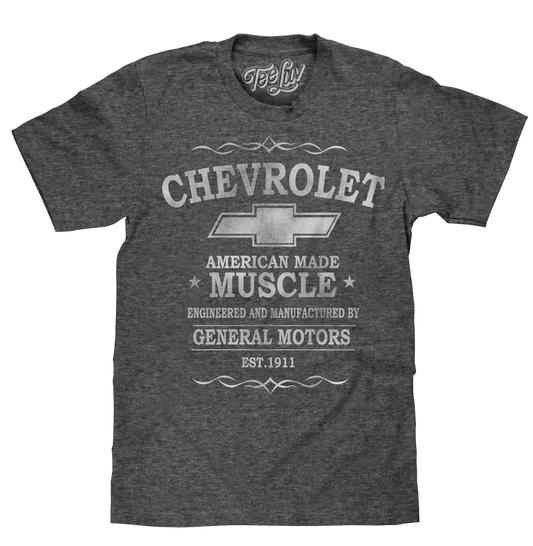 Chevrolet American Made Muscle Mens T Shirt Gray