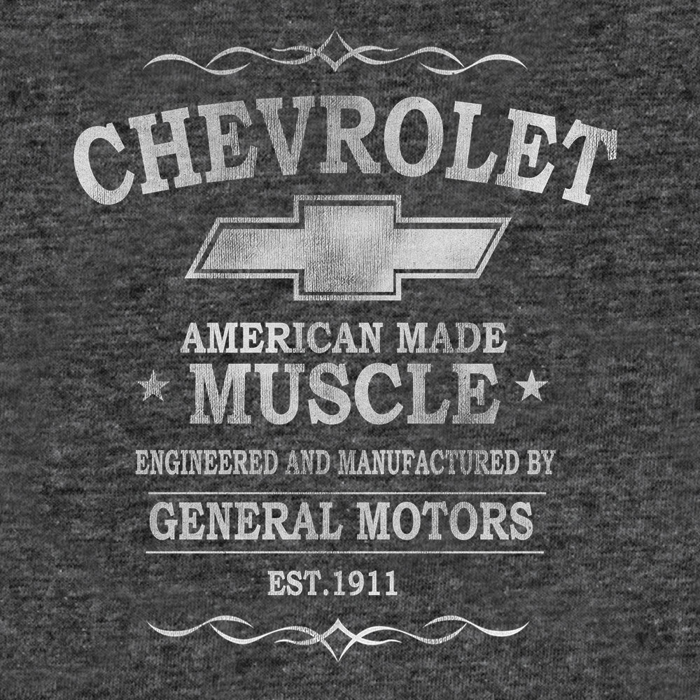 Chevrolet American Made Muscle Mens T Shirt Gray