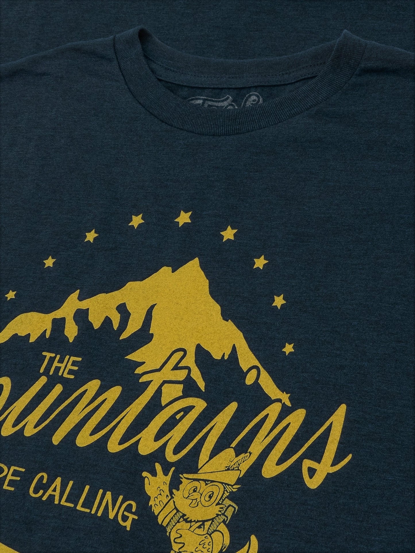 Woodsy Owl The Mountains are Calling Mens T Shirt Navy Blue