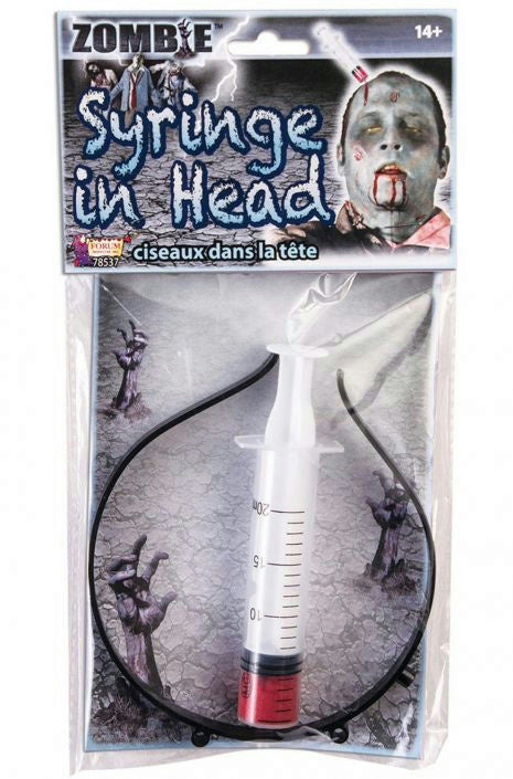 Syringe In Head Bloody Zombie Halloween Headband
