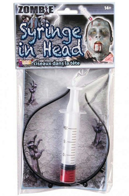 Syringe In Head Bloody Zombie Halloween Headband