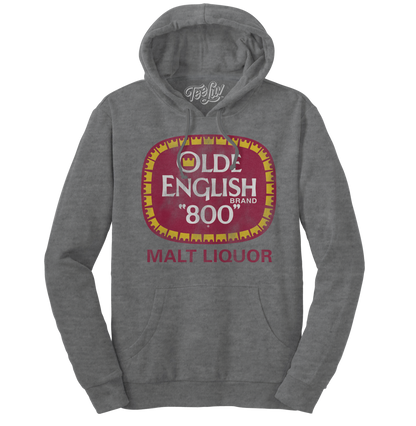 Olde English 800 Malt Liquor Hooded Sweatshirt Hoodie Oxford Gray