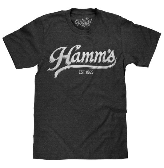 Hamm's Established 1865 White Print Mens T Shirt Gray