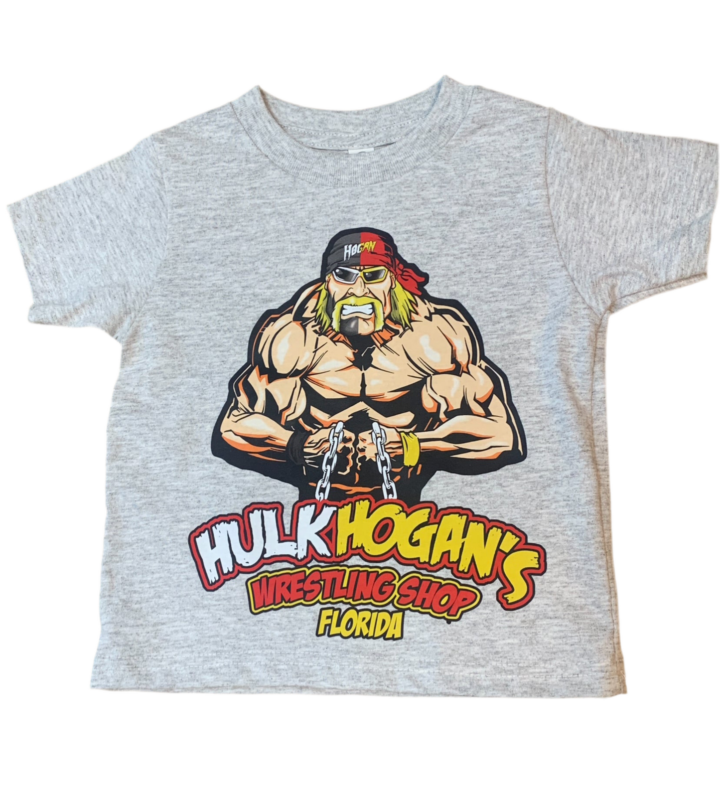 Hulk Hogan Gray Splitface Toddler Kids Youth T Shirt Grey