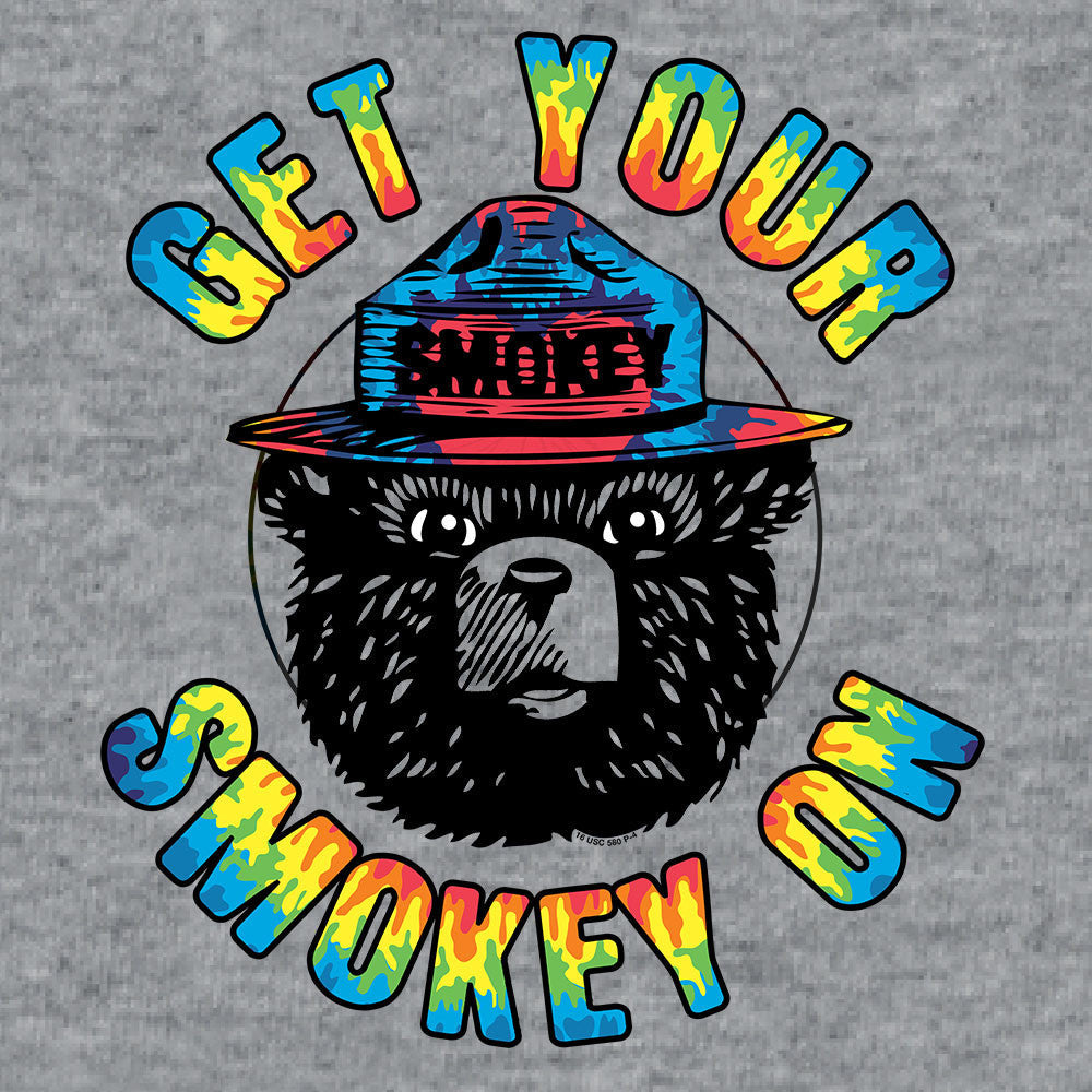 Get Your Smokey On Tie Dye Mens T Shirt Gray