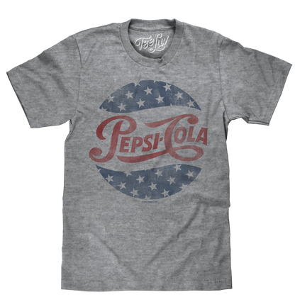 Pepsi Cola Stars Mens T Shirt Gray