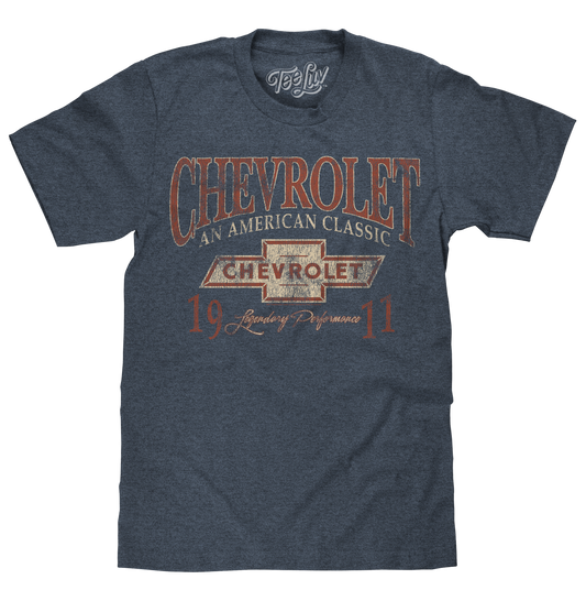 Chevrolet: An American Classic Mens T Shirt Indigo Black Heather