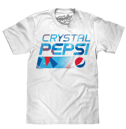 Crystal Pepsi Throwback Logo Mens T Shirt White