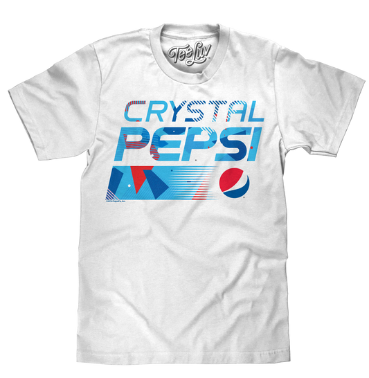 Crystal Pepsi Throwback Logo Mens T Shirt White