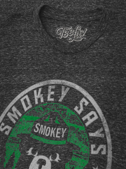 Smokey Says "Keep it Green, Prevent Wildfires" Mens T Shirt Gray