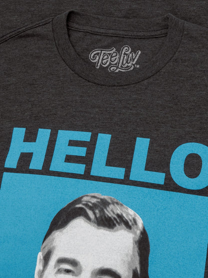 Mister Rogers "Hello Neighbor" Mens T Shirt Gray