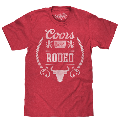 Coors Banquet Rodeo Bull Logo Mens T Shirt Red