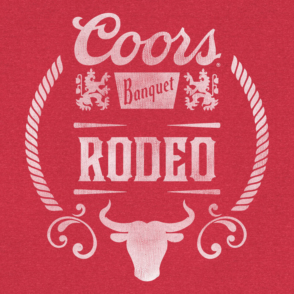 Coors Banquet Rodeo Bull Logo Mens T Shirt Red