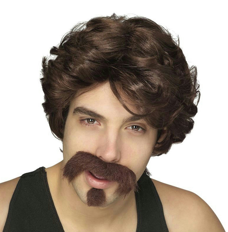 Uncle Rico or Big John Brown Men's Wig Moustache and Goatee Set