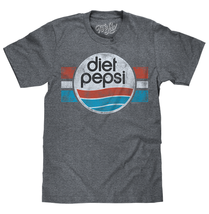 Diet Pepsi Logo Mens T Shirt Gray