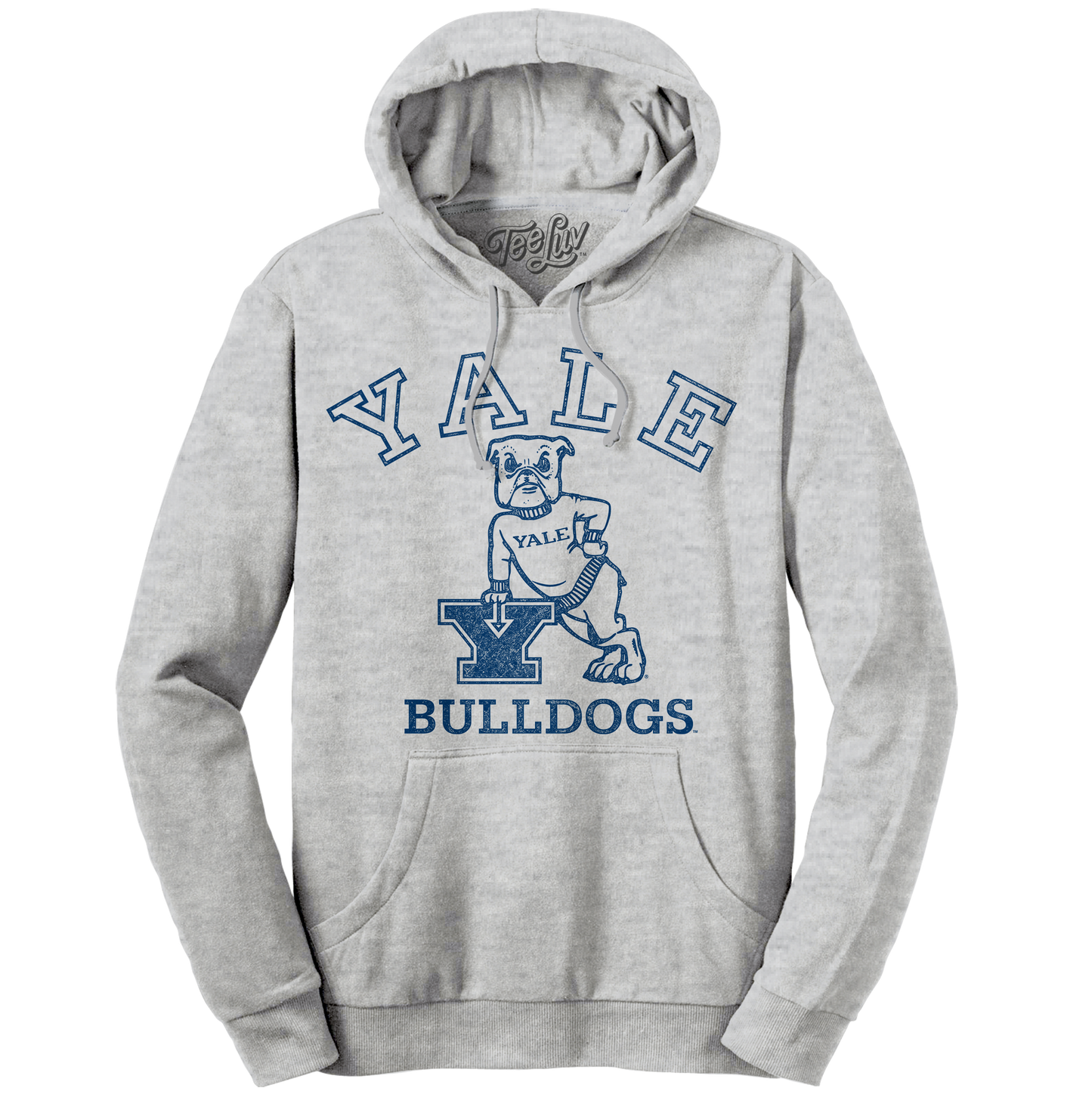 Yale Bulldog Pullover Hooded Sweatshirt Hoodie Gray