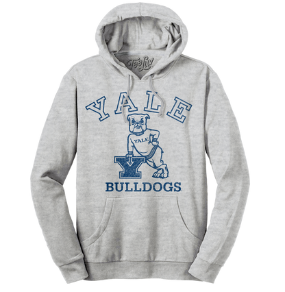Yale Bulldog Pullover Hooded Sweatshirt Hoodie Gray