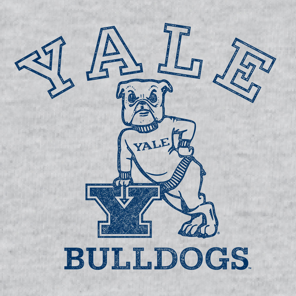 Yale Bulldog Pullover Hooded Sweatshirt Hoodie Gray