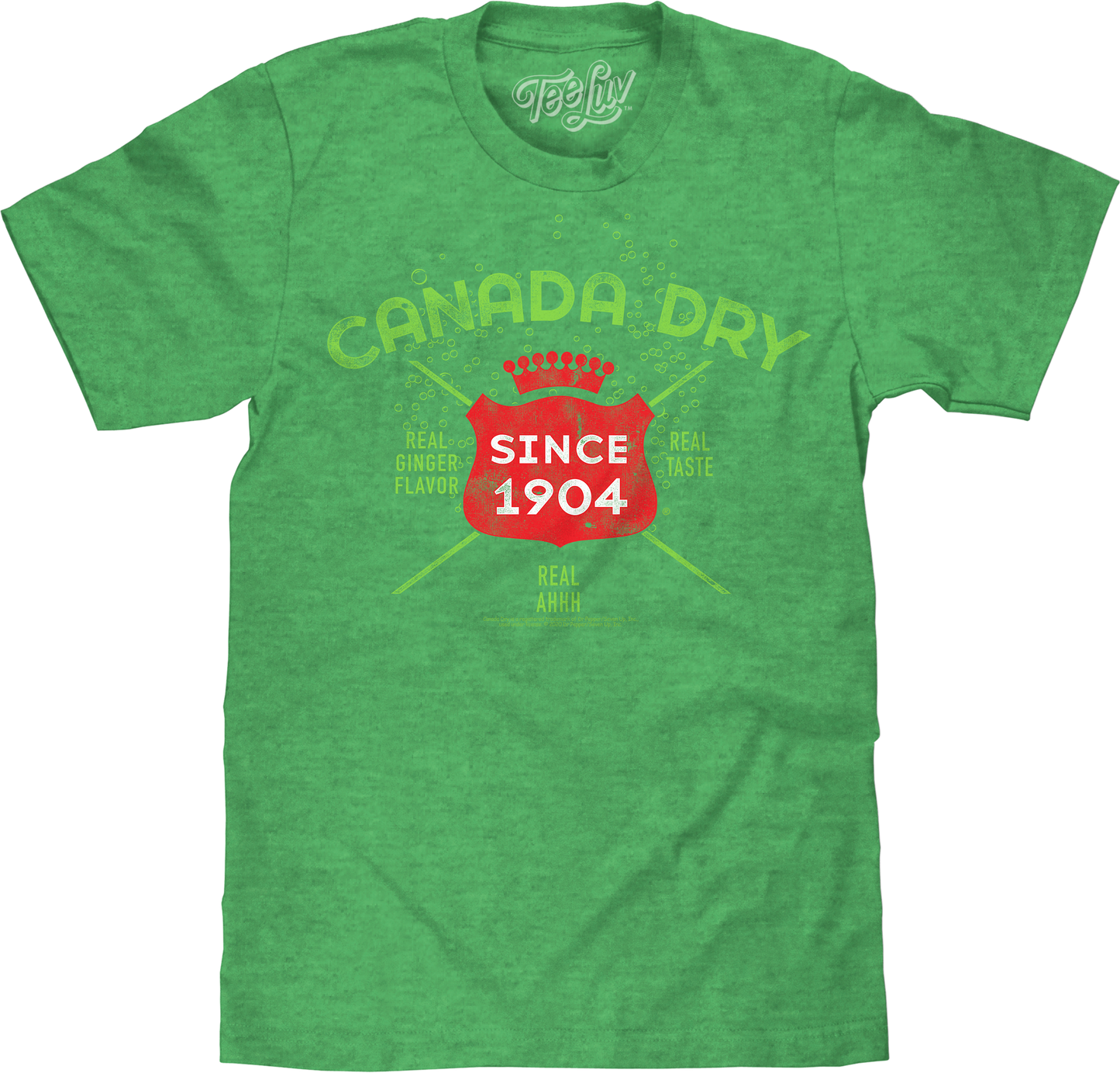 Vintage Faded Canada Dry Ginger Ale Mens T Shirt Heather Kelly Green