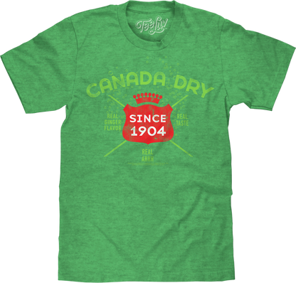 Vintage Faded Canada Dry Ginger Ale Mens T Shirt Heather Kelly Green