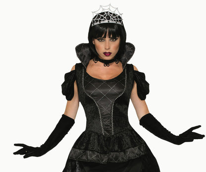 Royal Dark Queen Black Wicked Vampiress Dress Adult Costume
