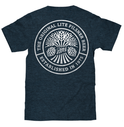 Miller Lite Beer Logo Front and Back Print Mens T Shirt Denim Black Heather
