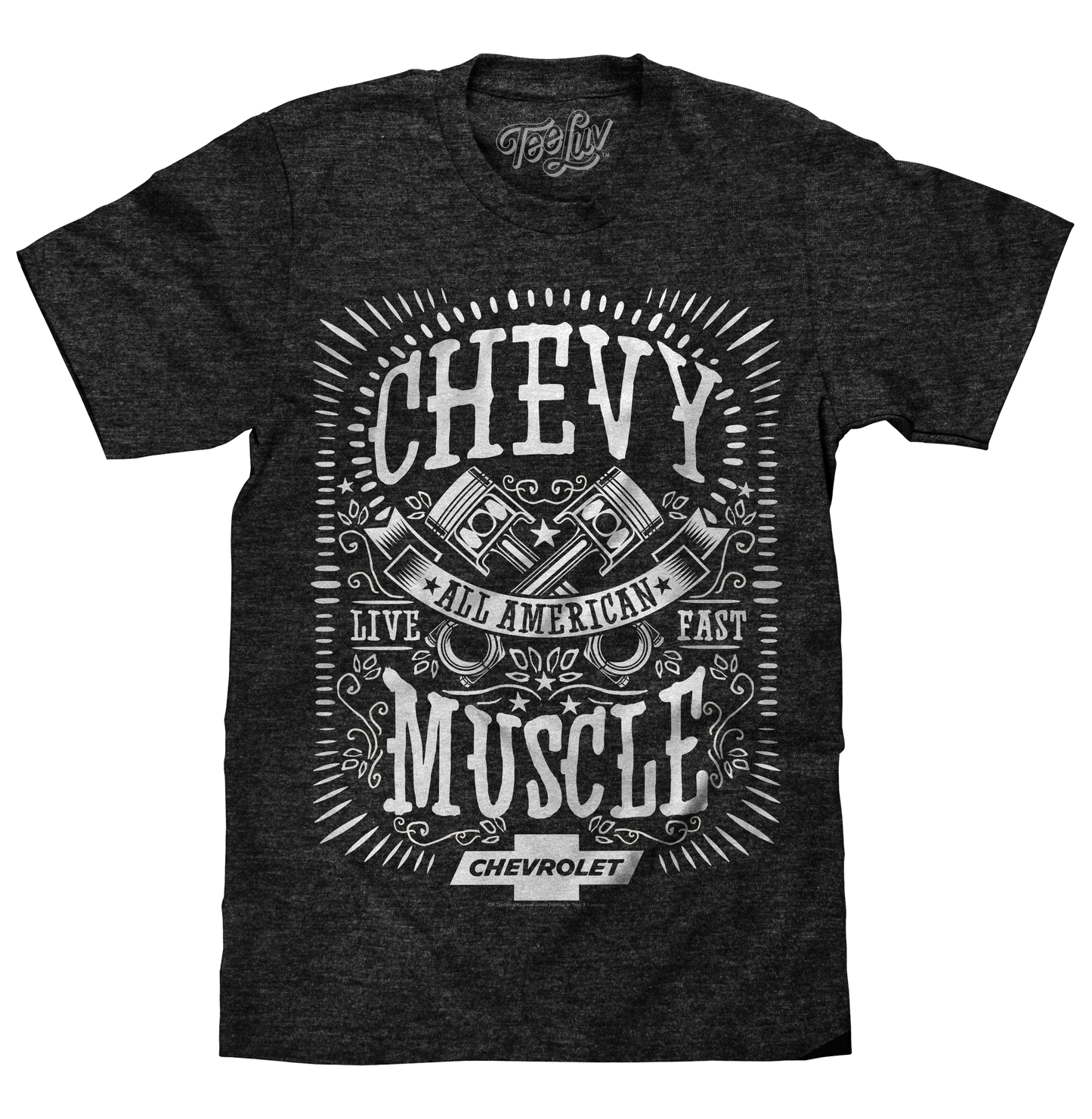 Chevrolet All American Muscle Mens T Shirt Gray