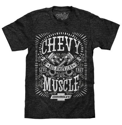 Chevrolet All American Muscle Mens T Shirt Gray