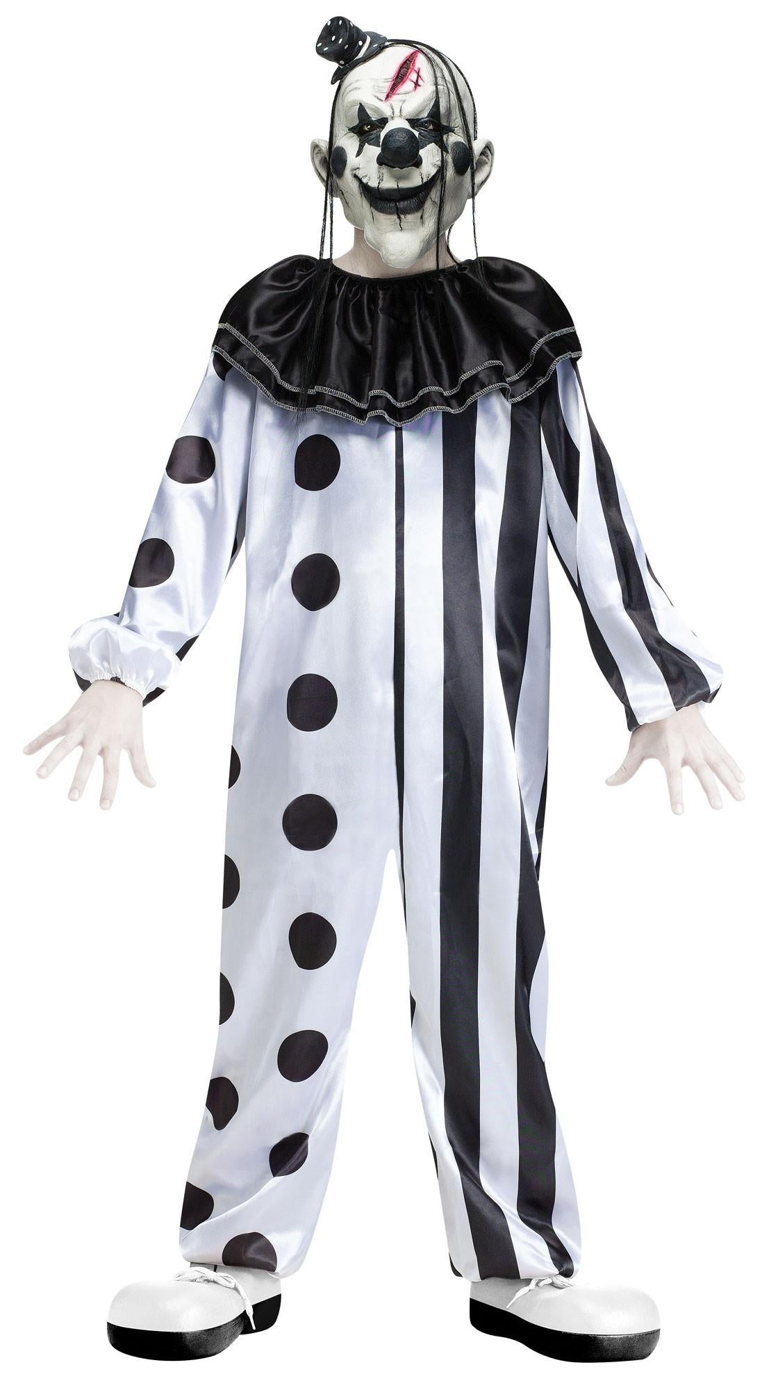 Black and White Killer Clown Child Costume